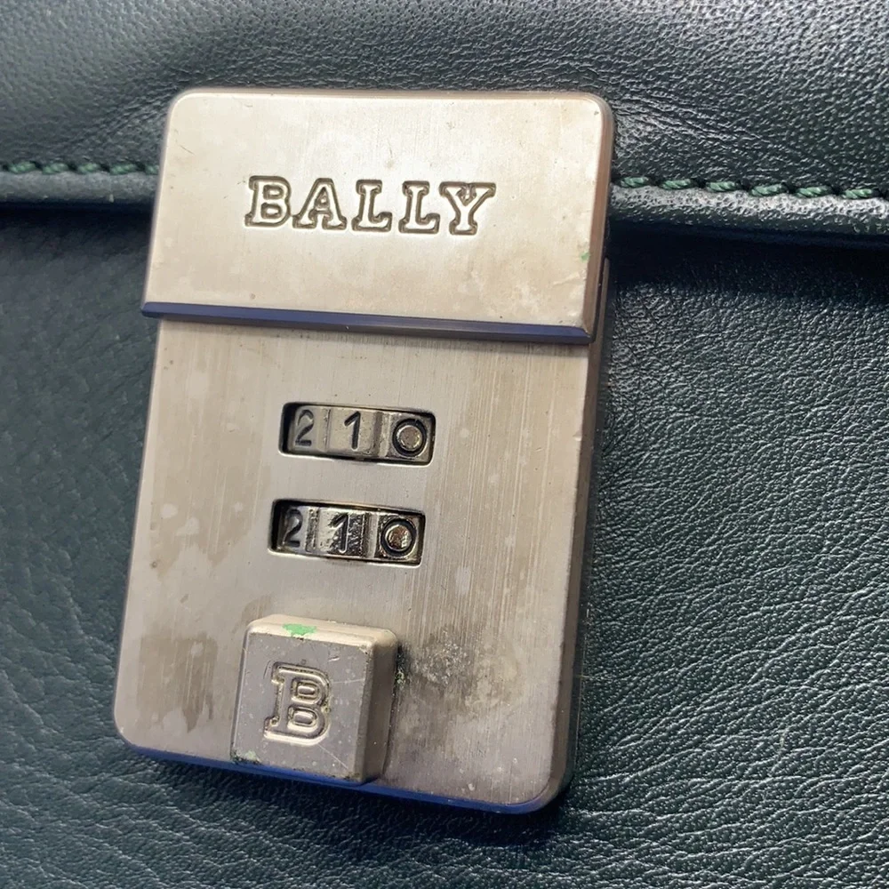 Vintage‎ Bally Leather Green Briefcase/Attaché
